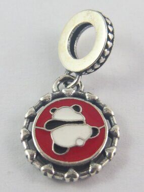 Pandora Rolling in Good Fortune Panda Charm – Sterling Silver Bead (T20)